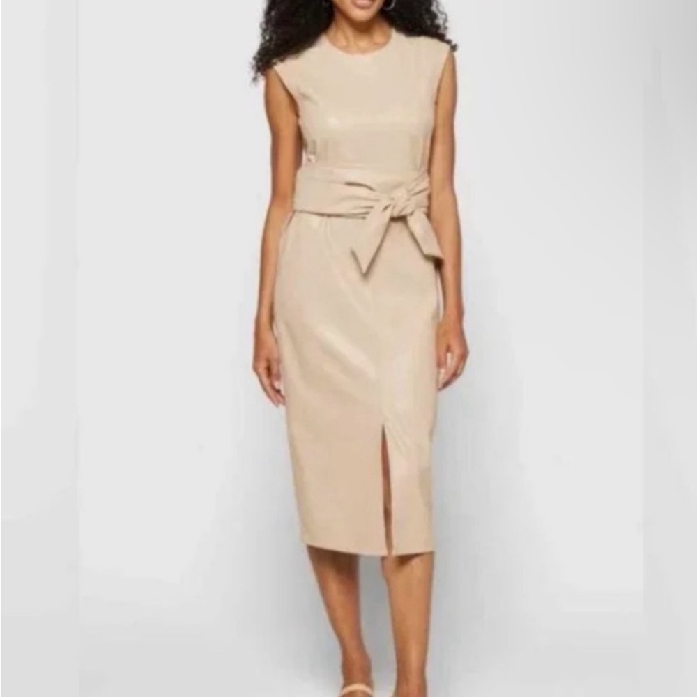 Modern citizen Pilar Vegan Leather Tie-Front Dress , size xl,  (beige only).NWOT